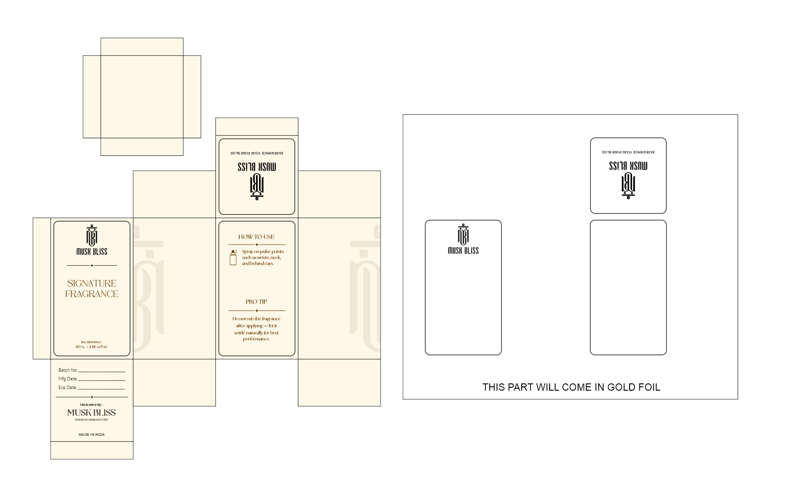 MuskBliss Box Dieline Mockup